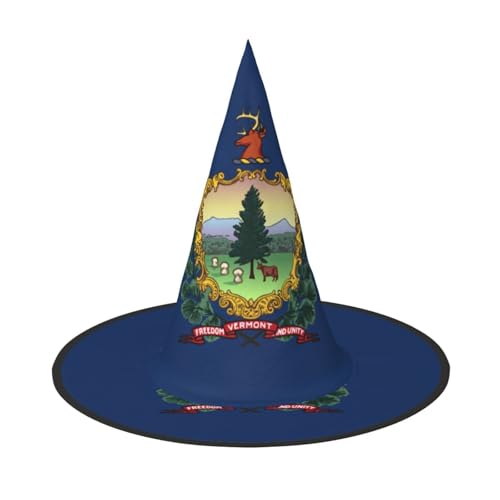 ERSDWRE Vermont Staatsflagge, Hexenhut, Zaubererhut, Cosplay, Zubehör für Halloween, Weihnachten, Karneval, Maskerade von ERSDWRE