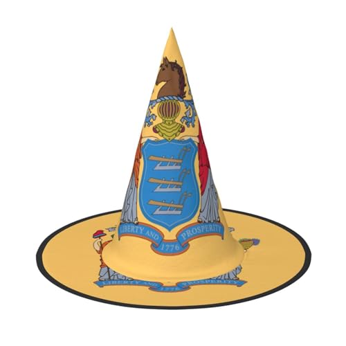 Flagge von New Jersey, Hexenhut, Zaubererhut, Cosplay, Zubehör für Halloween, Weihnachten, Karneval, Maskerade Flagge von New Jersey, Hexenhut, Zaubererhut, Cosplay, Zubehör für Halloween, Weihnachten, Karneval, Maskerade von ERSDWRE