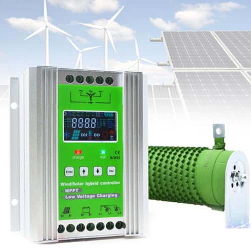 ERSINIAN Neu verbesserter Wind-Solar-Hybrid-Laderegler, automatischer Schaltregler für Windturbinengenerator-Ladegerät, 12 V/24 V-10 kW (12 V/24 V 200 W) von ERSINIAN