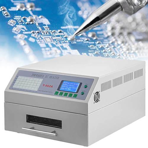 ERSINIAN PCB-Lötofen, Reflow-Lötmaschine, Reflow-Ofen, BGA SMD SMT-Nacharbeitsstation, automatische Reflow-Lötmaschine mit Heißluftzirkulation (T962/800 W) von ERSINIAN