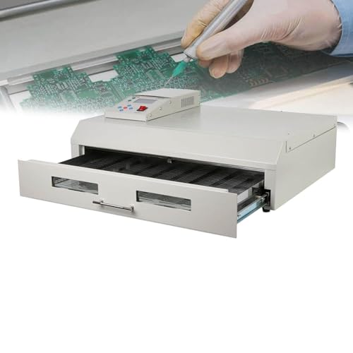 ERSINIAN Reflow-Ofen-Reflow-Lötmaschine, Infrarot-Heizung PCB SMD SMT BGA Rework Station Tool, Schubladentyp Bleifreie Reflow-Lötmaschine mit Heißluftzirkulation(962c) von ERSINIAN