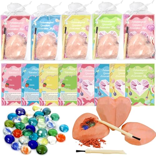 ERTIUANIO Valentinstagsgeschenke für Kinder, Klassenzimmer, Valentinstagskarten mit herzförmigen Gips-Grabesets, Valentinstagskarten für Jungen und Mädchen, Klasse, Schule, Partygeschenke, 24 Stück ERTIUANIO Valentinstagsgeschenke für Kinder, Klassenzimmer, Valentinstagskarten mit herzförmigen Gips-Grabesets, Valentinstagskarten für Jungen und Mädchen, Klasse, Schule, Partygeschenke, 24 Stück von ERTIUANIO