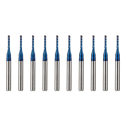 10pcs Carbid-Router Schneiden Sie Bit Blue Mais Endmühle Gravur für CNC-PCB-Maschinen, eine Ausgezeichnete Mahlleistung mit Sauberen Kanten und Grat-freien Löchern, die für PCB-, von ERYUE