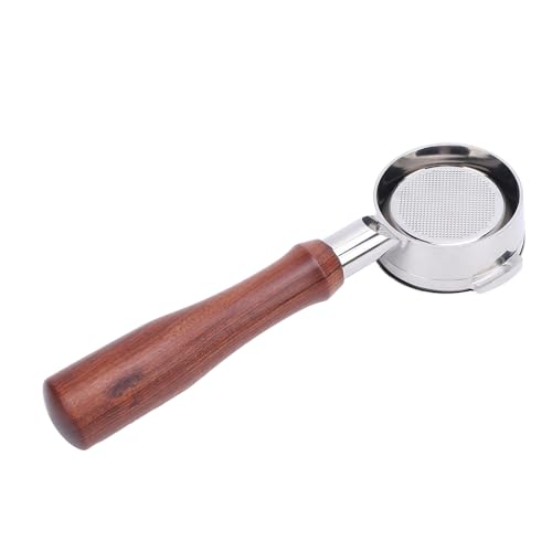 ERYUE 58 Mm Kaffee-Siebträger ohne, Tragbarer Kaffee-Siebträger mit Holzgriff, Edelstahl, Einzigartige Farbe und Muster, Klare Beobachtung des Extraktionsprozesses, Glatter Griff, von ERYUE