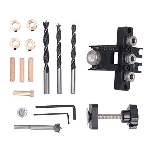ERYUE Aluminiumlegierung 3 in 1 Holzbearbeitung Bohrloch -Taschenloch -Jig -Kit, für das Bohrführer Kit mit Messinglokatoren und 10 -mm -Bohrbuchse, Arbeitet mit Basswood Dowel ERYUE Aluminiumlegierung 3 in 1 Holzbearbeitung Bohrloch -Taschenloch -Jig -Kit, für das Bohrführer Kit mit Messinglokatoren und 10 -mm -Bohrbuchse, Arbeitet mit Basswood Dowel von ERYUE