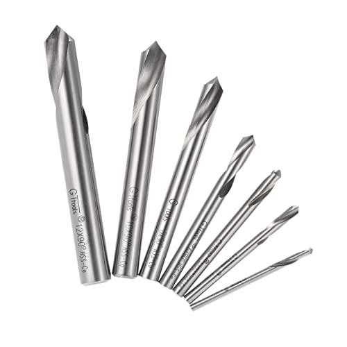 ERYUE Cobalt Spotting Drill Bits Set,7pcs M42 HSS HSS-Cobalt Spek Bohrer Set Rundschaft 90 Grad Drilling Anfaswerkzeugs von ERYUE