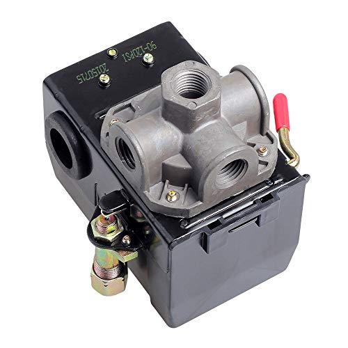 ERYUE Druckkontrolle,Luftkompressor-Druckschalter-Steuerventil 120PSI 4-Port-Entlader-EIN/Aus-Hebel von ERYUE