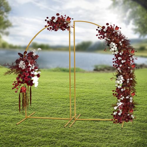 2 Satz Hochzeit Bogen Stand Backdrop, Metall Bogen Blume Rahmen, Garten Bogen Rahmen, Gold Traubogen Hochzeit Ballon Gewölbter Bogenrahmen für Hochzeit 2 Satz Hochzeit Bogen Stand Backdrop, Metall Bogen Blume Rahmen, Garten Bogen Rahmen, Gold Traubogen Hochzeit Ballon Gewölbter Bogenrahmen für Hochzeit von ERnonde