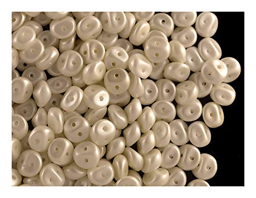 50stk ES-O Beads - Tschechisch Gepresste Glasperlen Runde 5mm, Alabaster Pastel Light Gream von ES-O Beads