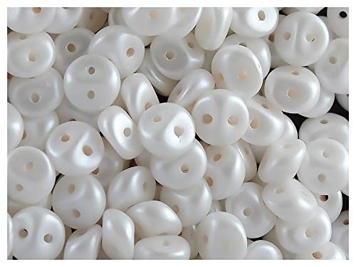50stk ES-O Beads - Tschechisch Gepresste Glasperlen Runde 5mm, Alabaster Pastel White von ES-O Beads