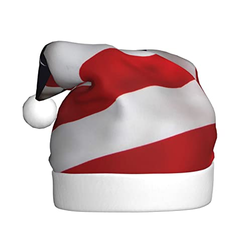 ESASAM Amerikanische Flagge bedruckte Weihnachtsmütze für Erwachsene, hochwertiger Plüschstoff, voller lebendiger gedruckter Designs. von ESASAM