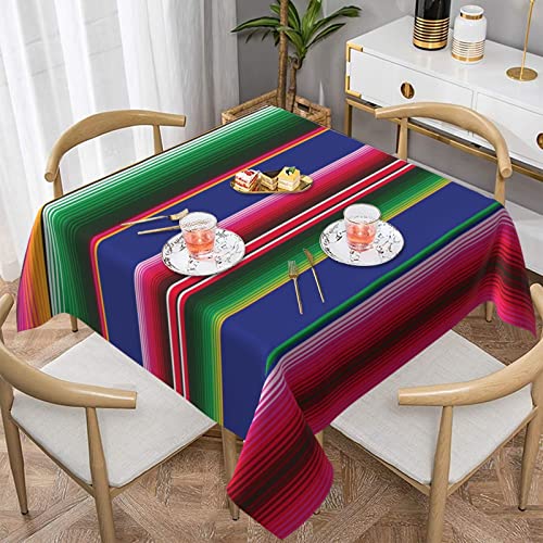 ESASAM Bunte mexikanische Streifendruck, exquisite, quadratische dekorative Tischdecke, voller Druck, 100 % Polyester, knitterfrei, maschinenwaschbar, ideal für alle Anlässe ESASAM Bunte mexikanische Streifendruck, exquisite, quadratische dekorative Tischdecke, voller Druck, 100 % Polyester, knitterfrei, maschinenwaschbar, ideal für alle Anlässe von ESASAM