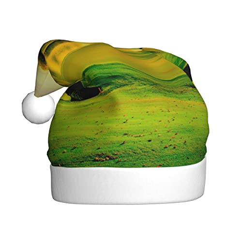 ESASAM Golfplatz bedruckte Weihnachtsmütze für Erwachsene, hochwertiger Plüschstoff, voller lebendiger gedruckter Designs. von ESASAM