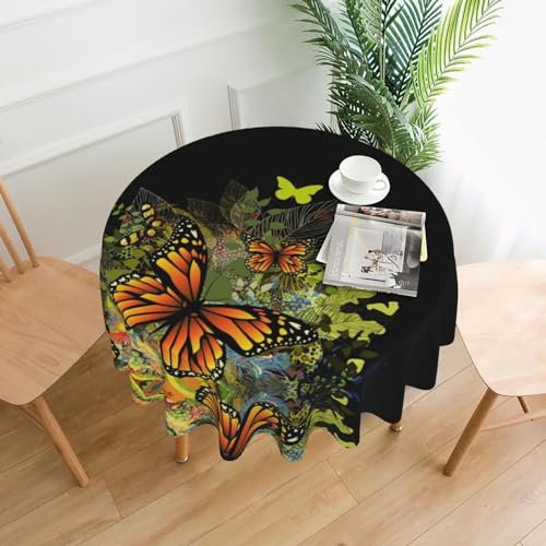 ESASAM Runde Tischdecke, Schmetterling, 152,4 cm, rund, dekorative Tischdecke von ESASAM
