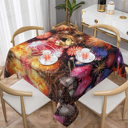 ESASAM Schöne Feuerwerk-Druck Küche Esszimmer Tischdekoration Stoff Tischdecke für Außen- und Innenbereich, 137 x 137 cm, 152 x 152 cm ESASAM Schöne Feuerwerk-Druck Küche Esszimmer Tischdekoration Stoff Tischdecke für Außen- und Innenbereich, 137 x 137 cm, 152 x 152 cm von ESASAM