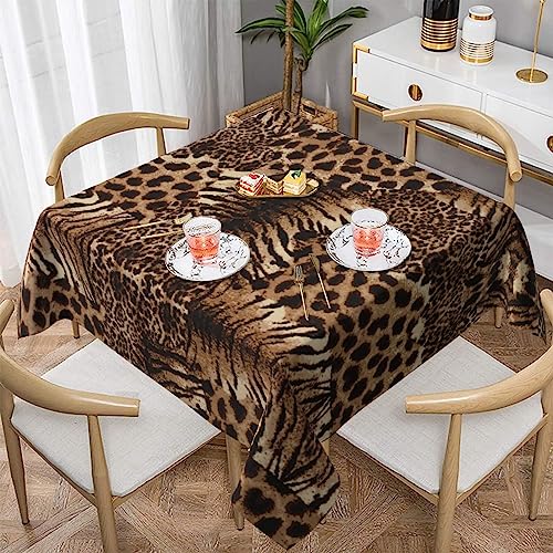 ESASAM Tischdekoration mit Leopardenmuster, Stoff-Tischdecke für den Außen- und Innenbereich, 137,2 x 137,2 cm, 152,4 x 152,4 cm ESASAM Tischdekoration mit Leopardenmuster, Stoff-Tischdecke für den Außen- und Innenbereich, 137,2 x 137,2 cm, 152,4 x 152,4 cm von ESASAM