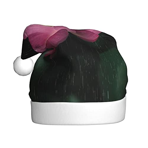 ESASAM Weihnachtsmütze mit Lotusblüte für Erwachsene, hochwertiger Plüschstoff, voller lebendiger gedruckter Designs. von ESASAM