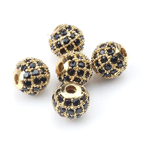 3 teile/los Spacer Runde Perle 4mm 6mm 8mm 10mm 12mm Messing Micro Pave Zirkonia Perlen für Schmuckherstellung Diy Charms Armband-Gold-Schwarz CZ,10mm 3 teile/los Spacer Runde Perle 4mm 6mm 8mm 10mm 12mm Messing Micro Pave Zirkonia Perlen für Schmuckherstellung Diy Charms Armband-Gold-Schwarz CZ,10mm von ESCATIC