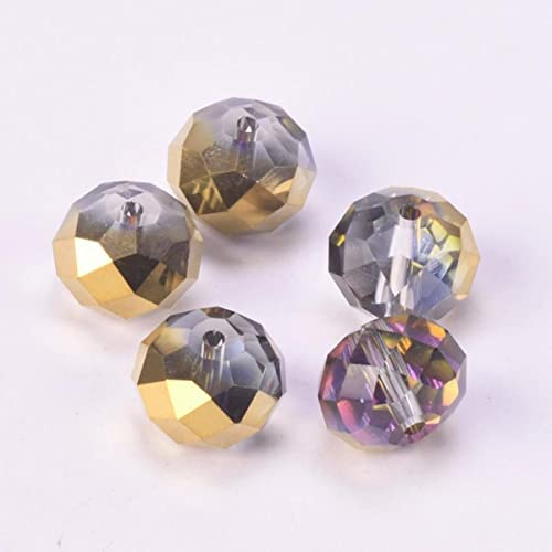 Vergoldete Farben, facettiertes tschechisches Kristallglas, 3–4 mm, 6–8 mm, 10–12 mm, 14 mm, 16 mm, 18 mm, lose Zwischenperlen für die Schmuckherstellung, Goldfarbe, Rose, 12 x 8 mm, 10 Stück Vergoldete Farben, facettiertes tschechisches Kristallglas, 3–4 mm, 6–8 mm, 10–12 mm, 14 mm, 16 mm, 18 mm, lose Zwischenperlen für die Schmuckherstellung, Goldfarbe, Rose, 12 x 8 mm, 10 Stück von ESCATIC
