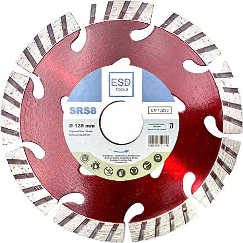 ESD-TOOLS | Diamanttrennscheibe SRS8 für Beton, Dachziegel und Baumaterial, mit Turbosegment | Ø 125/22,23mm ESD-TOOLS | Diamanttrennscheibe SRS8 für Beton, Dachziegel und Baumaterial, mit Turbosegment | Ø 125/22,23mm von ESD-TOOLS
