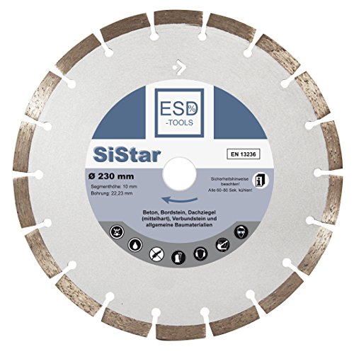 ESD-TOOLS | Diamanttrennscheibe SiStar für Beton, Stein und Dachziegel, Trocken & Nass verwendbar | Ø 230/22,23 mm ESD-TOOLS | Diamanttrennscheibe SiStar für Beton, Stein und Dachziegel, Trocken & Nass verwendbar | Ø 230/22,23 mm von ESD-TOOLS