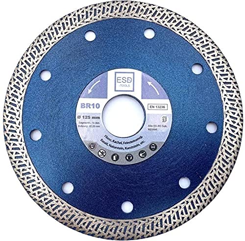ESD-TOOLS | Diamanttrennscheibe mit 22,23 Bohrung, 10mm Segment Trennscheibe, BR10 Fliese, mit verstärktem Kern | ø 125 ESD-TOOLS | Diamanttrennscheibe mit 22,23 Bohrung, 10mm Segment Trennscheibe, BR10 Fliese, mit verstärktem Kern | ø 125 von ESD-TOOLS
