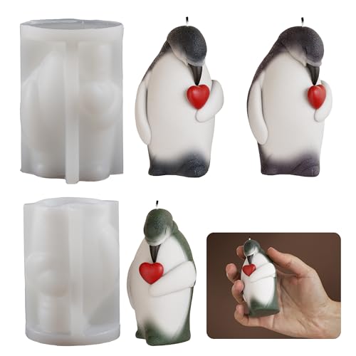 Pinguin-Form in Herzform für Seife und Kerzen, Silikon, 3D-Formen für Süßigkeiten und Heimdekoration, Harzguss und Herstellung von Formen Pinguin-Form in Herzform für Seife und Kerzen, Silikon, 3D-Formen für Süßigkeiten und Heimdekoration, Harzguss und Herstellung von Formen von ESEDAGE