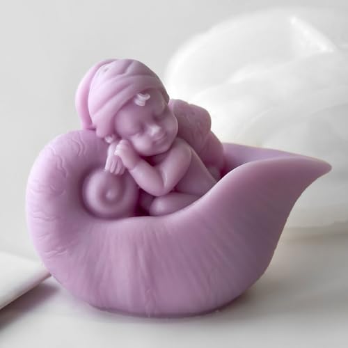 Baby-Engel-Formen Schlafengel, Harzguss-Silikonformen für Heimdekoration und Kerzenherstellung, Wellen-Spiralform Baby-Engel-Formen Schlafengel, Harzguss-Silikonformen für Heimdekoration und Kerzenherstellung, Wellen-Spiralform von ESEENS