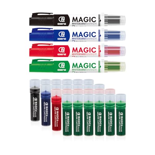 ESENG® Whiteboard Marker Magic WM-218 (1x4 Marker + 4x6 Patronen) von ESENG