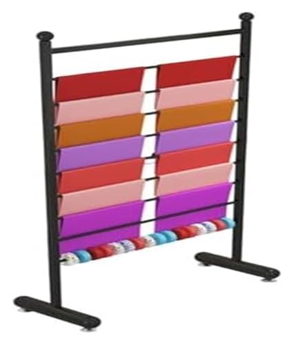 Bandrollen-Präsentationsständer, 10-stufiger Band-Organizer aus Eisen, Bandständer, Spulenhalter/Stoffaufbewahrungs-Organizer for Nähen, Basteln(Black,25.56x62.2in) von ESESE