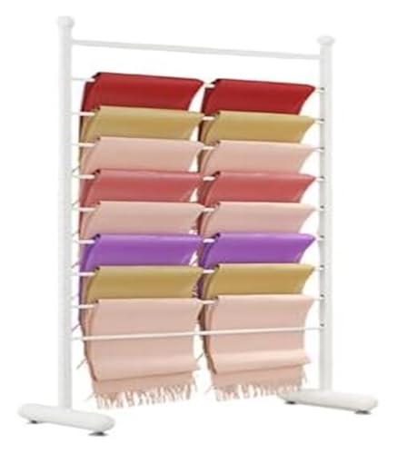 Bandrollen-Präsentationsständer, 10-stufiger Band-Organizer aus Eisen, Bandständer, Spulenhalter/Stoffaufbewahrungs-Organizer for Nähen, Basteln(White,25.56x62.2in) von ESESE