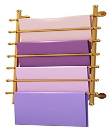 Bandrollen-Präsentationsständer, 7-lagiges, wandmontiertes Lagerregal for Schals, Geschenkpapier, Bänder, Stoffe, Einzelhandels- und Bekleidungsgeschäft(Gold,65cm/25.6in wide) von ESESE