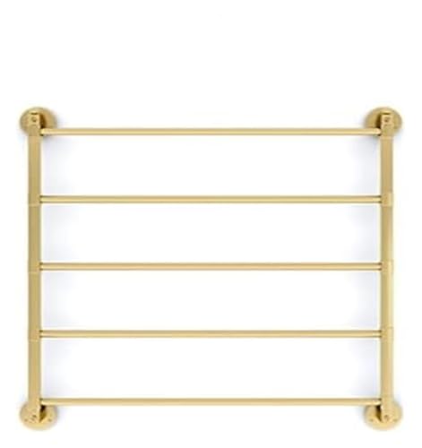 Bandrollen-Präsentationsständer, Band-Wandhalter, wandmontierter Band-Organizer, Nähgarn-Metall-Wandregal for Drahtspulen, Stoffschals, Gürtel, Handtücher(Gold,60x60cm) von ESESE