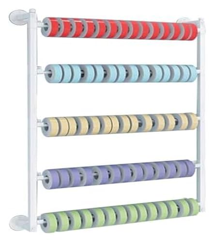 Bandrollen-Präsentationsständer, Band- und Krawattenhalter for den Einzelhandel, Wandmontierter Geschenkpapier-Organizer, Bandständer, for Heimbekleidungseinzelhandel(White,Lxh70x75cm/27.6x29.5in) von ESESE