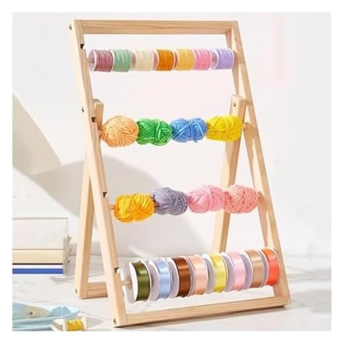 Bandrollen-Präsentationsständer, Bandhalter-Organizer-Rack for Bastelraum-Arbeitsplatten-Band-Präsentationsregal mit Näh- und Stickgarnständer, ideal 40,5 × 60 cm von ESESE