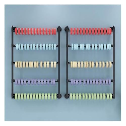 Bandrollen-Präsentationsständer, Bandhalter-Organizer-Rack for die Wand, moderner Schalständer for Bastelräume, vertikales Handtuch-Präsentationsregal(Black,L 80CM) von ESESE