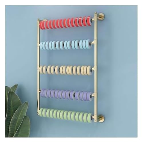 Bandrollen-Präsentationsständer, Bandhalter-Organizer-Rack for die Wand, moderner Schalständer for Bastelräume, vertikales Handtuch-Präsentationsregal(Gold,L 70CM) von ESESE