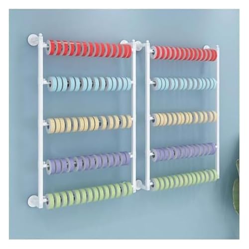 Bandrollen-Präsentationsständer, Bandhalter-Organizer-Rack for die Wand, moderner Schalständer for Bastelräume, vertikales Handtuch-Präsentationsregal(White,L 80CM) von ESESE