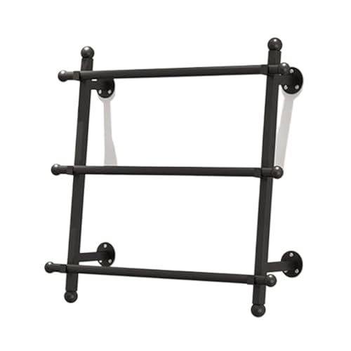 Bandrollen-Präsentationsständer, Bandregal, wandmontiertes Band- und Schal-Präsentationsregal, multifunktionaler Geschenkpapier-Organizer, Krawatten- Handtuchhalter, Metallregal(Black,65x60cm) von ESESE