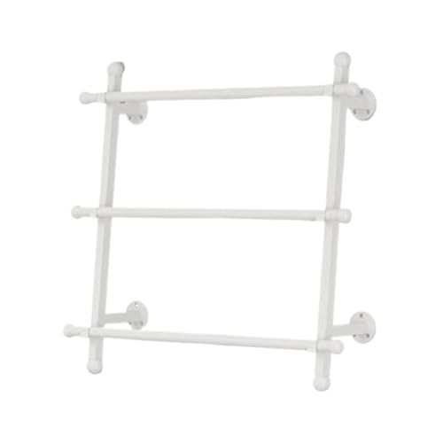 Bandrollen-Präsentationsständer, Bandregal, wandmontiertes Band- und Schal-Präsentationsregal, multifunktionaler Geschenkpapier-Organizer, Krawatten- Handtuchhalter, Metallregal(White,80x60cm) von ESESE