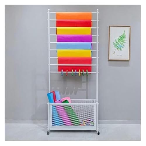 Bandrollen-Präsentationsständer, Bandständer, Kleiderständer for Bekleidungsgeschäfte, Kleiderstange, bodenstehendes Präsentationsregal for Blumenläden(White,90x35x170cm) von ESESE