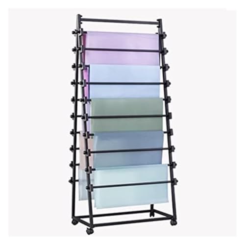 Bandrollen-Präsentationsständer, Bandständer, Schalständer, Bandregal, Boutique-Präsentationsständer for die Schrankorganisation, Nähgarnhalter, Stoffregal, Schalvitrine(Black 2,100x40x160cm) von ESESE