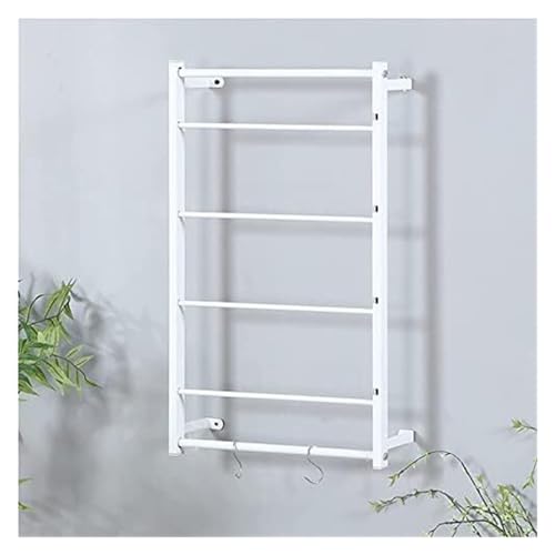Bandrollen-Präsentationsständer, Metall-Wandhalterung, Bandhalter, 4-lagig, quadratisch, for Geschenkpapier, Seidenschals und mehr, Bastelraum(White,40 * 67cm/15.75 * 26.38inch) von ESESE