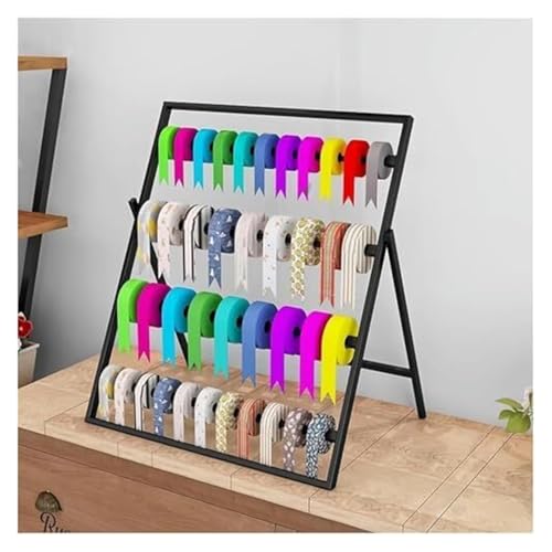 Bandrollen-Präsentationsständer, Präsentationsständer for Blumenpapier/Bänder mit abnehmbarer Stange, kommerzielles Desktop-Aufbewahrungsregal(Black) von ESESE