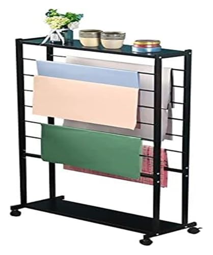 Bandrollen-Präsentationsständer, Schal-Aufbewahrungsregal, 7-stufiger doppelseitiger Präsentationshalter for Blumenläden, Ständer for rollendes Geschenkpapier/Bänder(Black) von ESESE