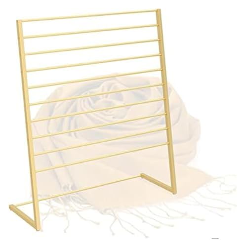 Bandrollenständer, Bandständer, Hosenständer aus Metall – freistehender Schalhalter, for Kleidung/Blumen/Geschenkläden hoher Handtuchständer(Gold,60x40x145cm) von ESESE
