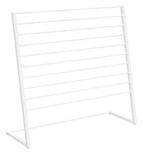 Bandrollenständer, Bandständer, Hosenständer aus Metall – freistehender Schalhalter, for Kleidung/Blumen/Geschenkläden hoher Handtuchständer(White,120x40x145cm) von ESESE