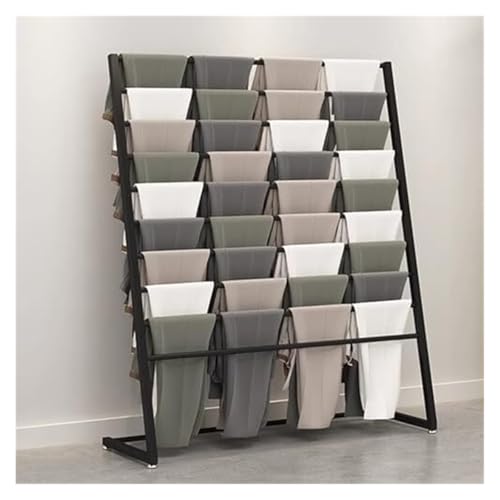 Lintrol Displayständer, Bodenorganizer Leiter Schalhalter, Schwerrolle Geschenkpapier Lagerung Displayhalter, 10 Regale Retail Pantalon(Black,60x40x150cm) von ESESE