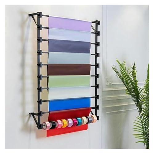 Lintrol Displayständer Kleiderständer Packpapier Band Organizer für Blumenladen, Schal-Displayständer für die Wand, Metall Hängender Schal Organizer (135x160cm 13 Schichten) von ESESE