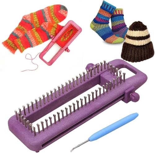 Loom Stricken, vielseitiges, verstellbares Socken-Webstuhl-Set zum Selberstricken, Erstellen von Socken, Schals, Hüten und mehr, mit einfach zu bedienendem Kunststoffwerkzeug von ESESE